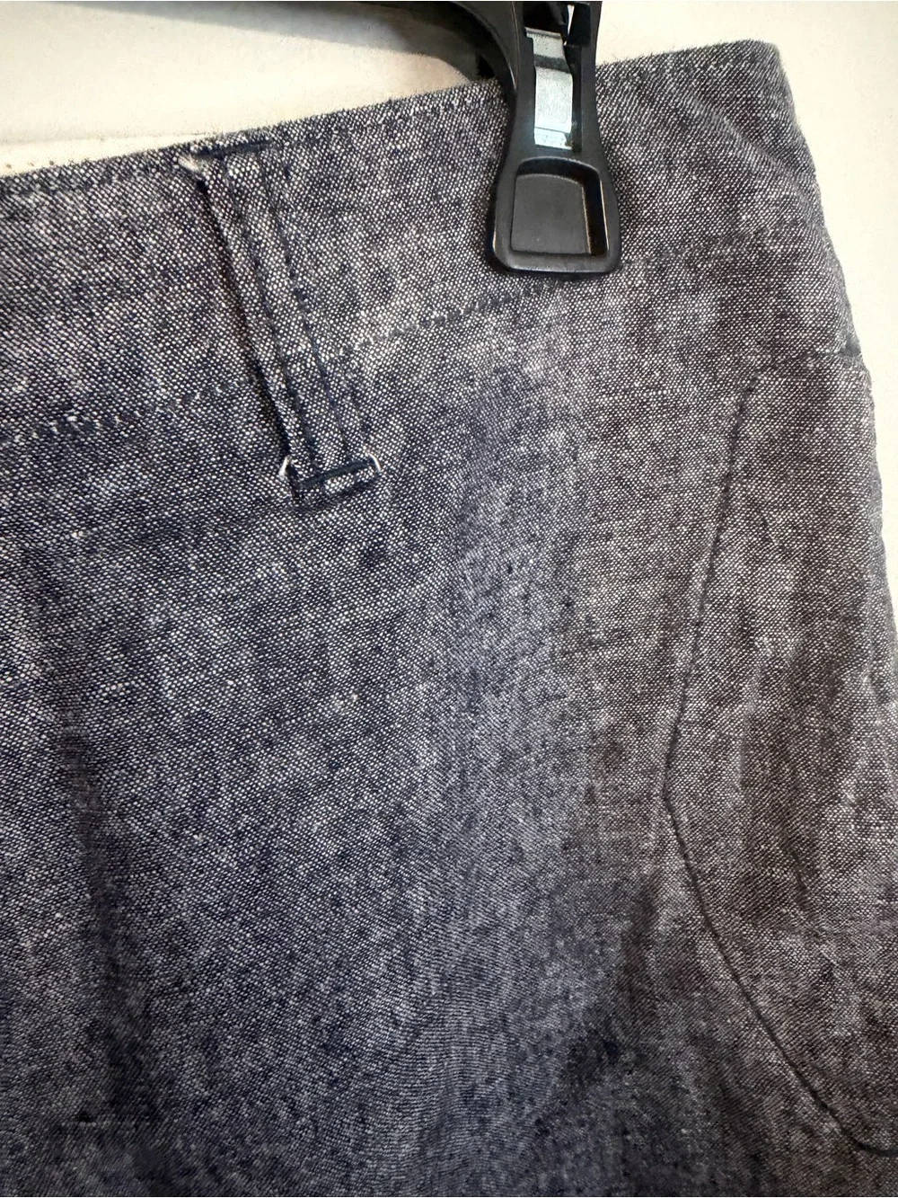 J Crew Mercantile Men's Navy blue Linen-Blend Chambray Chino Casual Shorts Sz 35